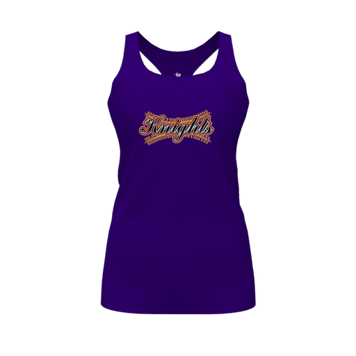 [FT0TRBPP-FYS-LOGO2] Decker Racerback Tank Top (Female Youth S, Purple, Logo 2)