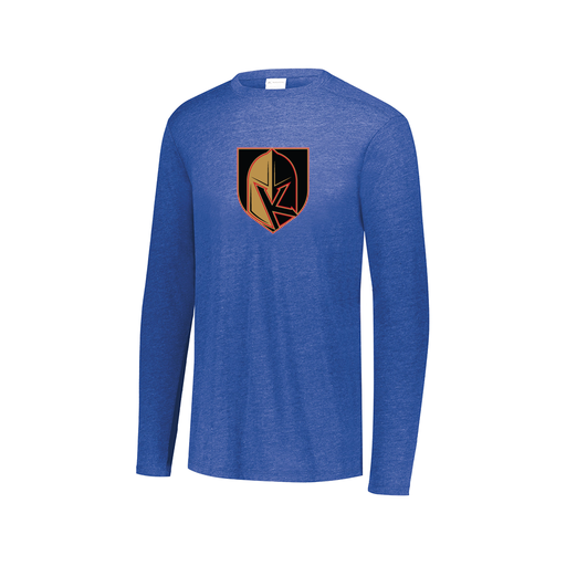 [FTLCUBRY-AXS-LOGO3] Decker Men's Tri-Blend T-Shirt - Long Sleeve (Adult XS, Royal, Logo 3)
