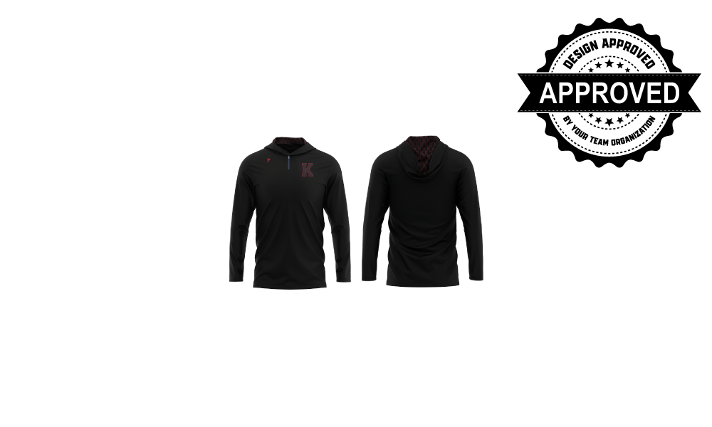 Black 1/4 LS Zip K Logo Knights