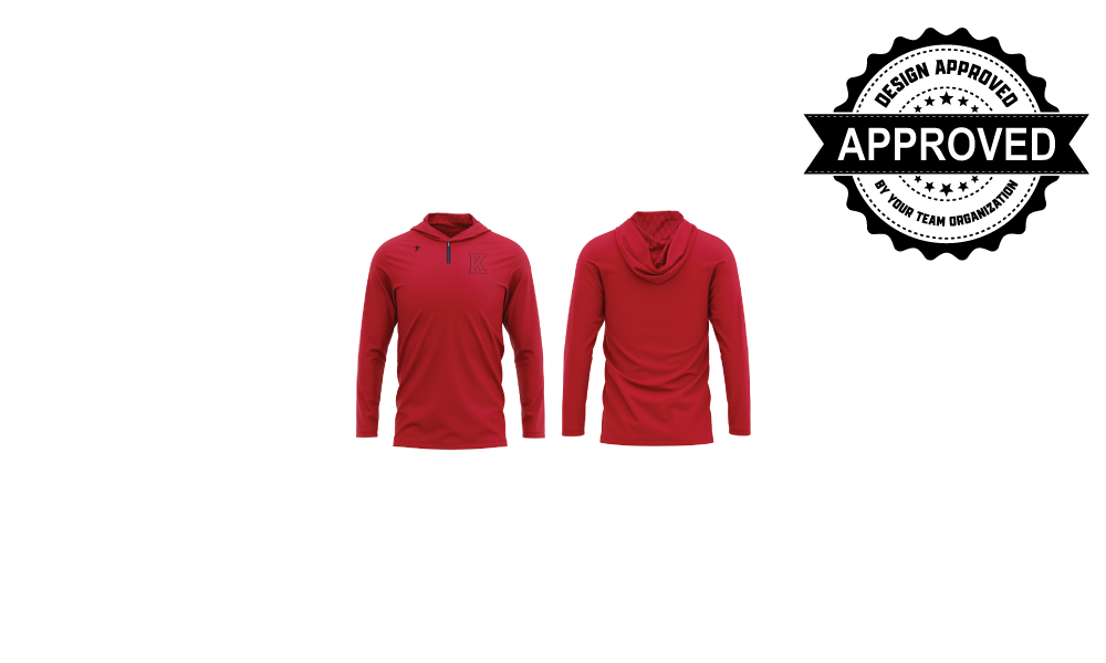 Red 1/4 LS Zip K Logo Knights