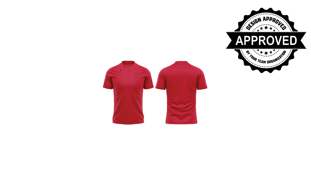 Red 1/4 Zip SS K Logo Knights No Hoodie