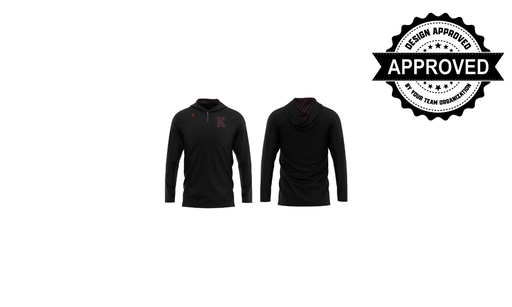 Black 1/4 LS Zip K Logo Knights