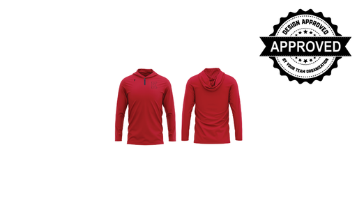 Red 1/4 LS Zip K Logo Knights